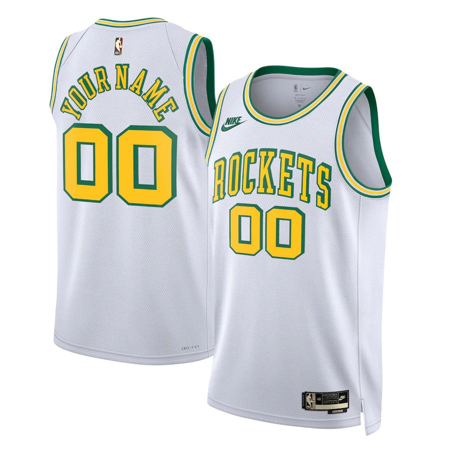 Men Houston Rockets Nike White Classic Edition 2022-23 Custom Swingman NBA Jersey